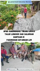 BPBD Gunungkidul Tinjau Lokasi Tanah Longsor dan Salurkan Bantuan di Padukuhan Guyangan Lor